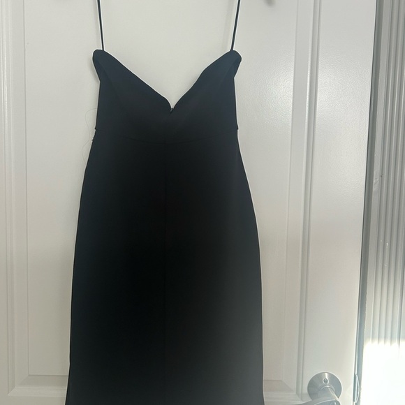 Meshki Rachel Crepe Bandeau Thigh Split Mini Dress - Black size medium NWT - Picture 5 of 11